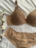 CONJUNTO LINGERIE DE RENDA DUZANI COM ARO E BOJO PUSH UP
