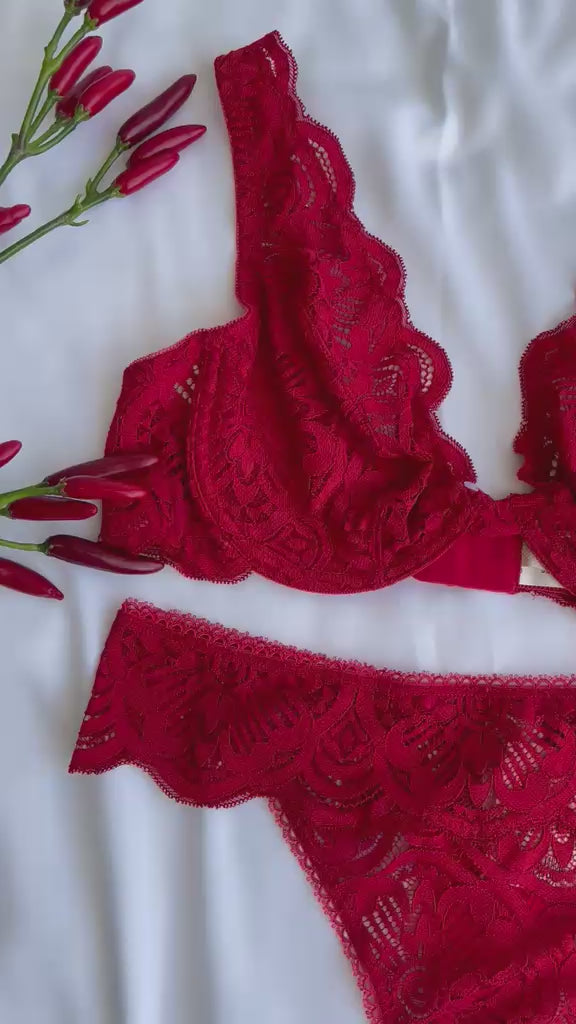 CONJUNTO LINGERIE DE RENDA COM ARO E SEM BOJO DUZANI (Cópia)